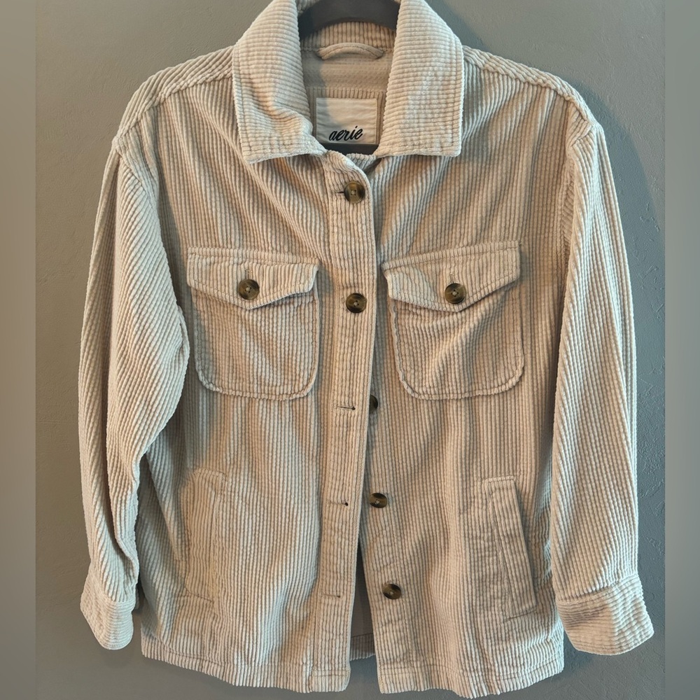 Aerie Corduroy Shacket XXS Cream